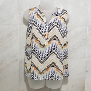 Skies Are Blue Chevron Sleeveless Top Boho S